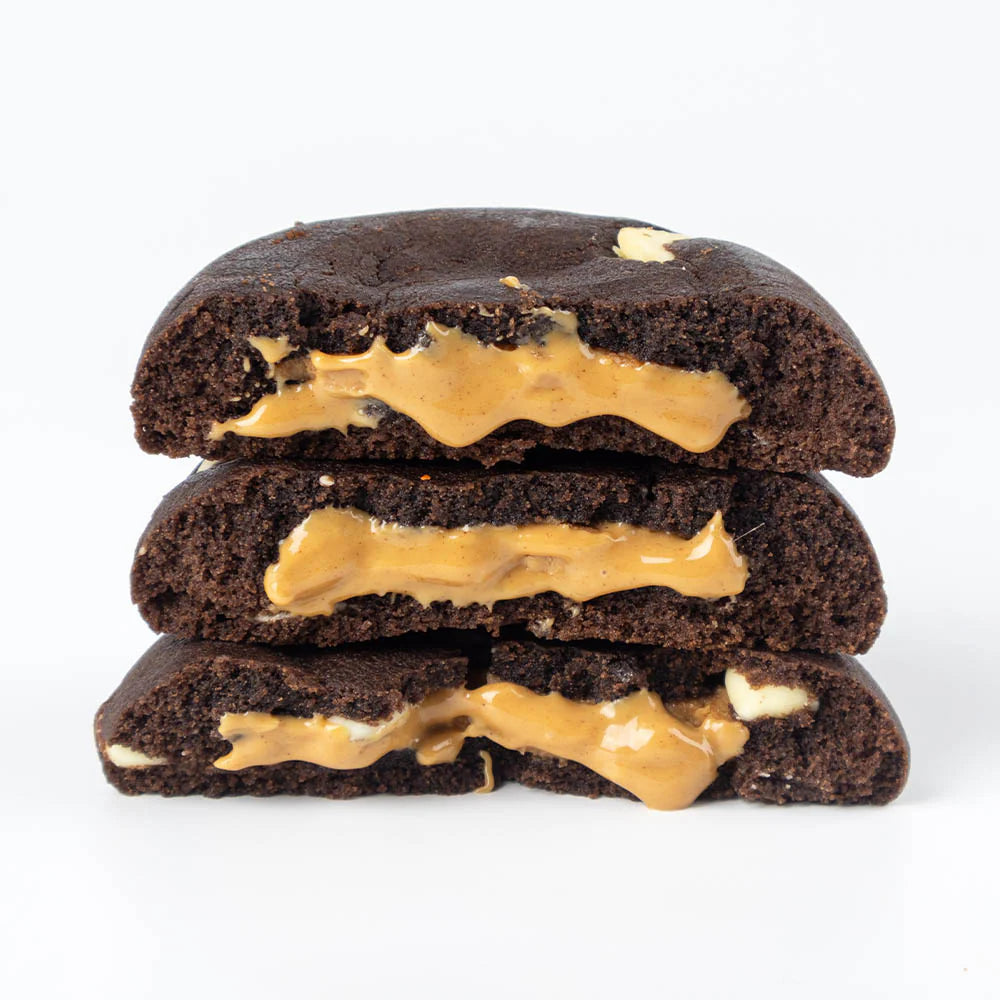 Chocolate cookie with a peanut butter centre